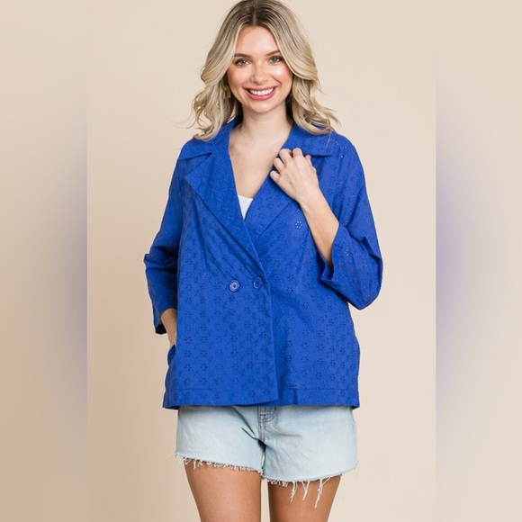 Culture Code Double Breasted Eyelet Jacket with Pockets 10010061277 - Picture 4 of 4